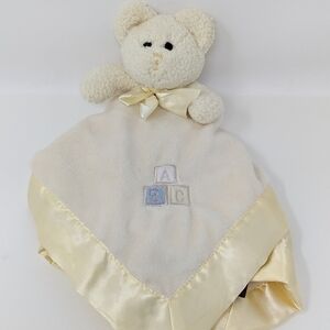 Bearington Baby Lovey Bear ABC Yellow Security Blanket